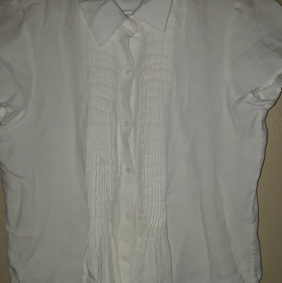 Talbots Irish Linen White Blouse Top - Picture 5 of 7